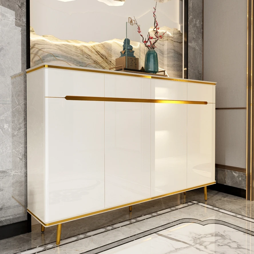 Modern light luxury living room furniture high density board cabinet shoes storage shoe cabinet