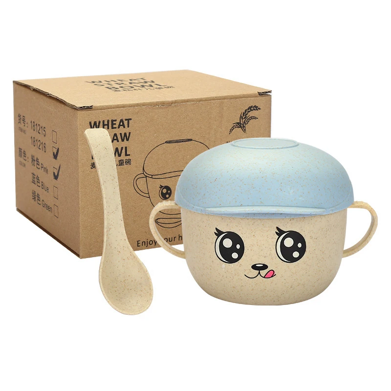 
Manufacturer Price Hot Wheat Straw Plastic Mixing Kids Bowl Children Dinnerware Set 