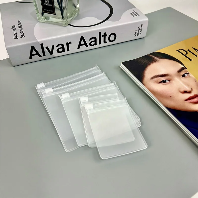 Wholesale Custom 9*9cm Small Size EVA PE Frosted Jewelry Plastic Zipper Custom Your Own logo Necklace Bag