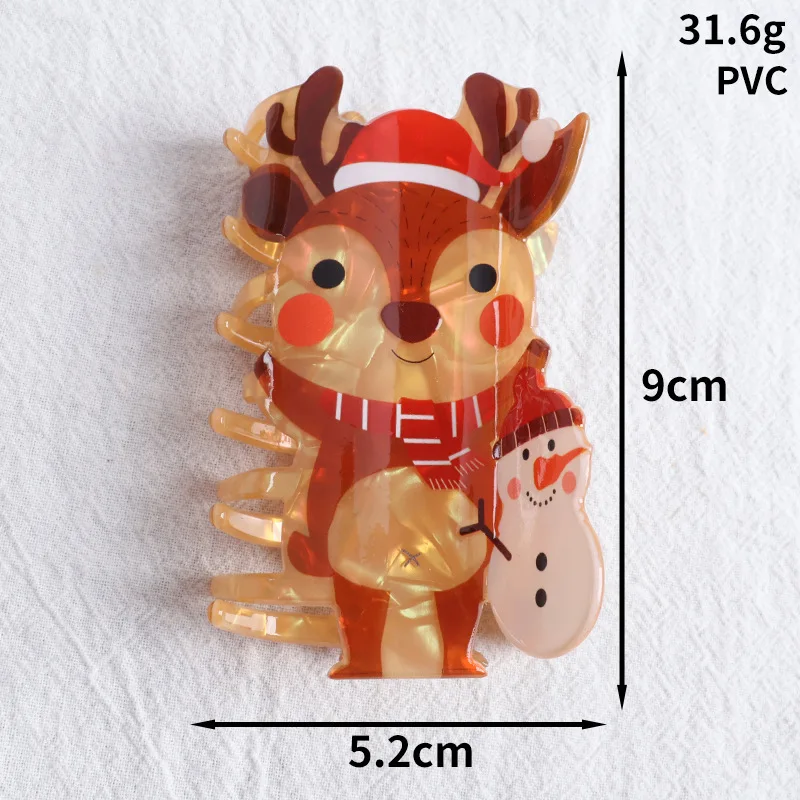 Christmas Gingerbread Man Hair Claw Cute Elk Deer Crab Hair Clip Cartoon Claw Clip Hair Accessories for Women Girls