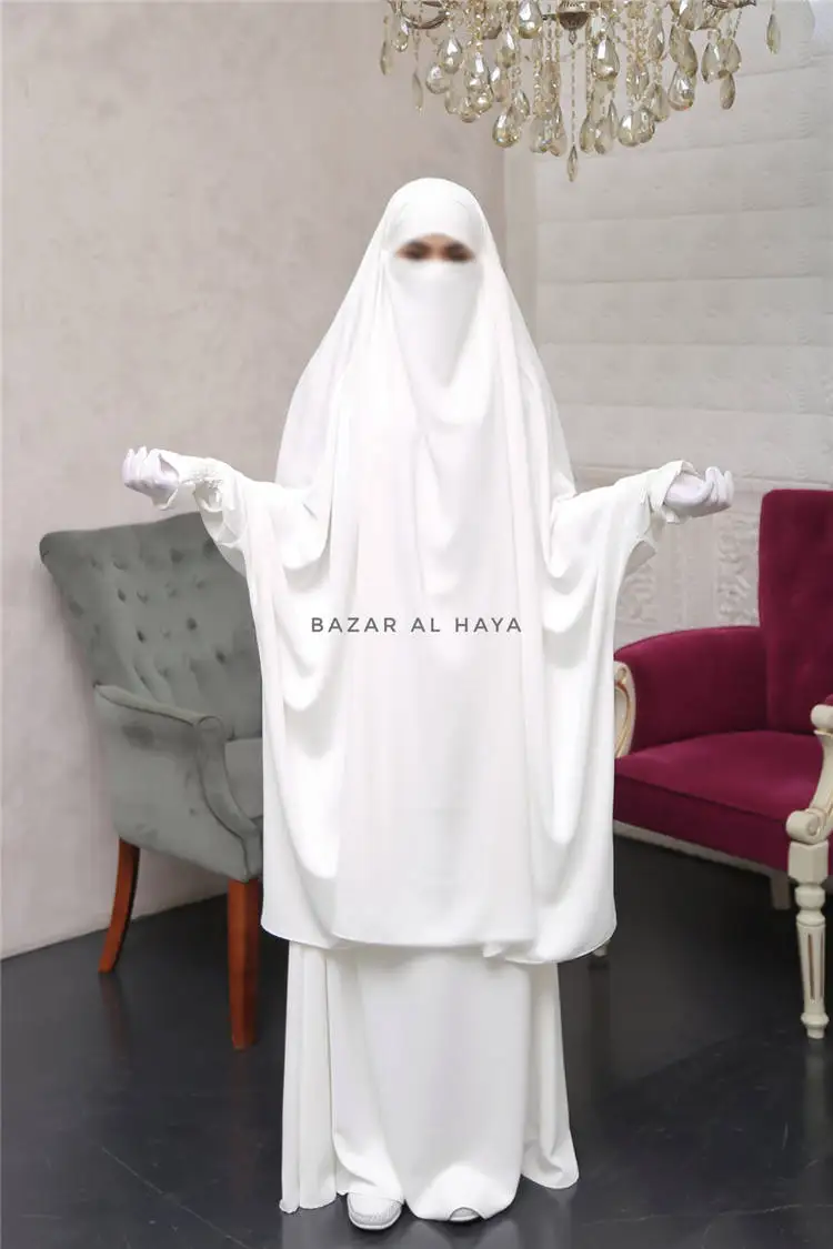 Islamic Prayer Ethnic Clothing Traditional Long Hijab Two Piece Niqab Sets Jilbab With Skirts Abaya Muslim Telekung Ramadan