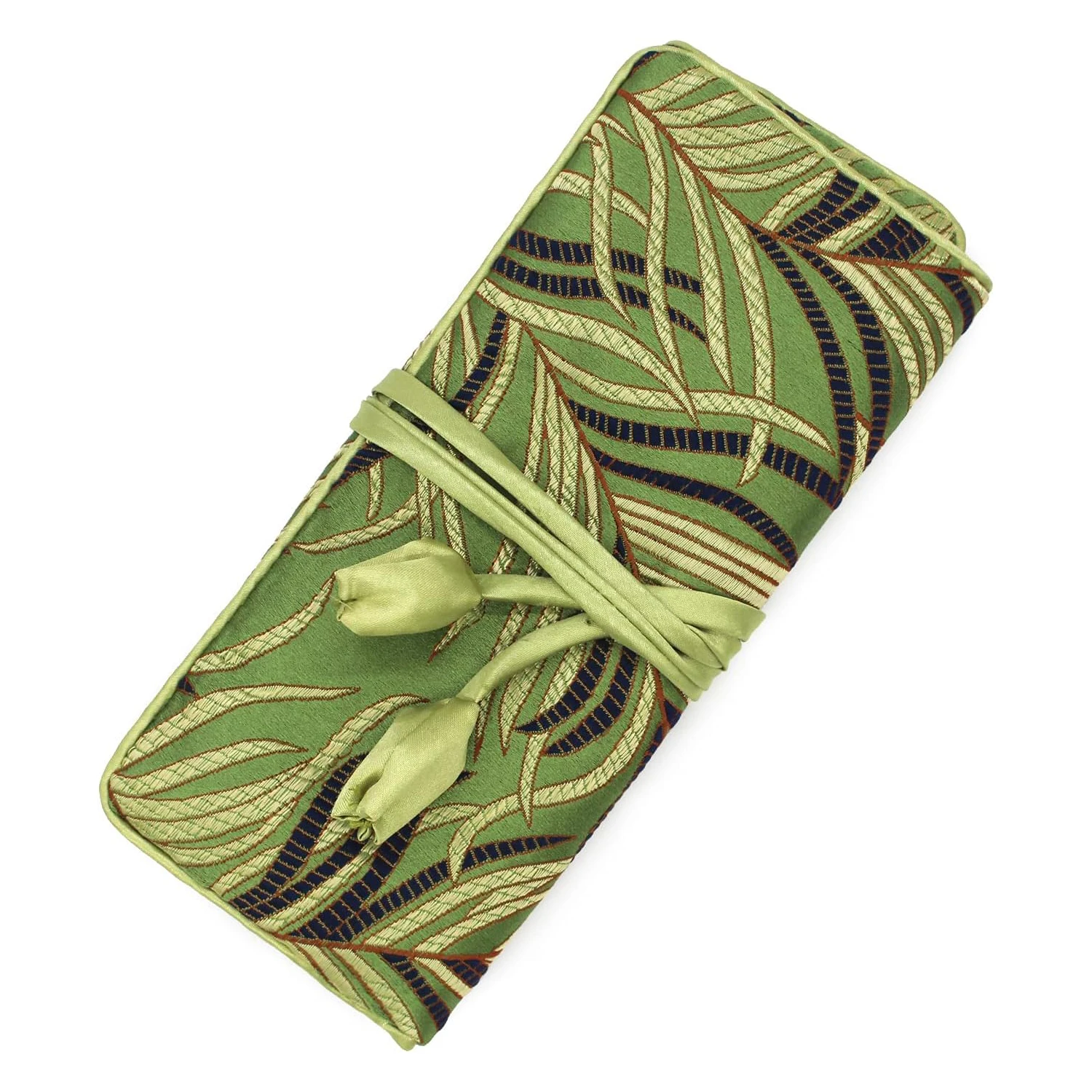 jewelry travel bag embroidery flower folding ring earring necklace bracelet roll