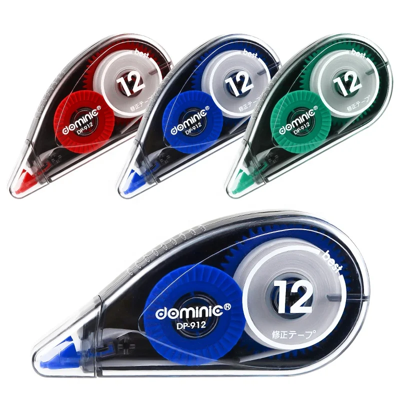 5mm x 12m Hot Selling Transparent Correction Tape blue green red  multicolor school student white out correction tape