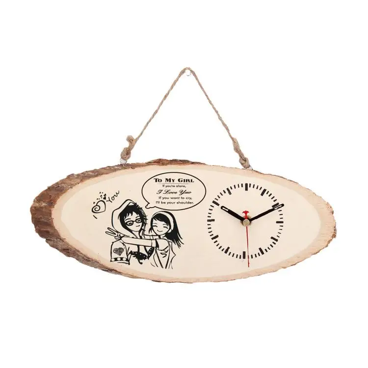 
Wooden Tabletop Clock Non Ticking Decorative Clock Gift for Love work Study room Office Bedroom Living room 