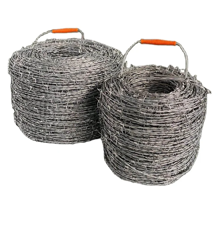 Двойная Поворотная оцинкованная или покрытая пвх колючая проволока 400 метров цена за