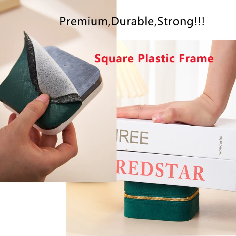 Wholesale Custom Handmade Small Jewellery Storage Boxes Organizer Case Square Velvet Pu Leather Travel Jewelry Box with Logo