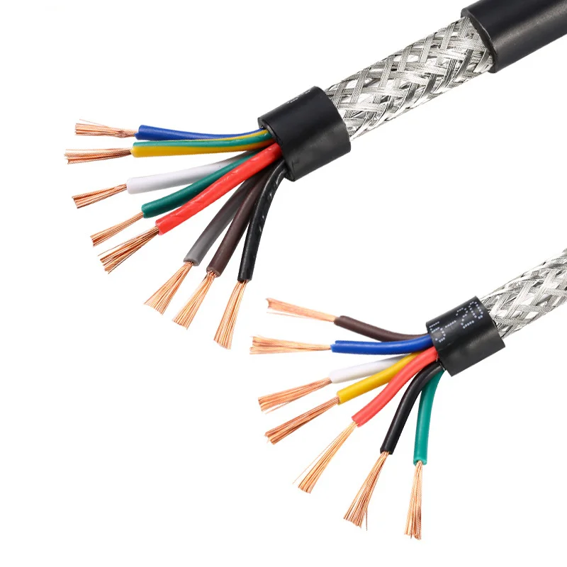 RVVP Shielded Cable 2/3/4/5/6/7/8/10 Cores Bare Copper PVC Insulated Control Cable Pure Copper Wire