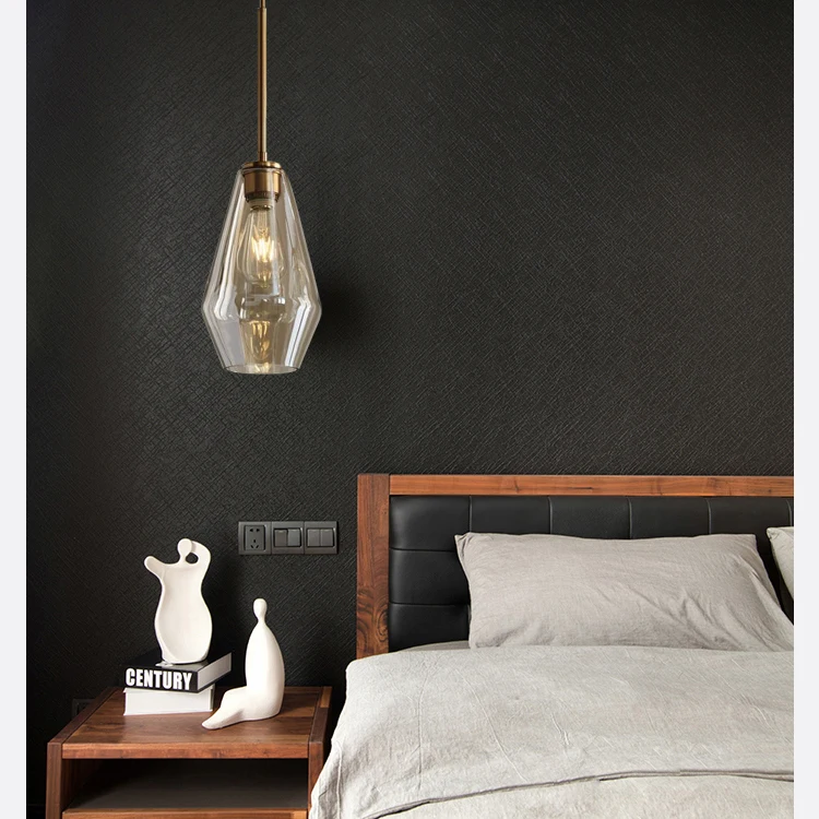 Nordic Modern Contracted Living Room Cafe Bar Single Head Dining Room Light Luxury Three Combined Glass Lamp Shade Chandelier