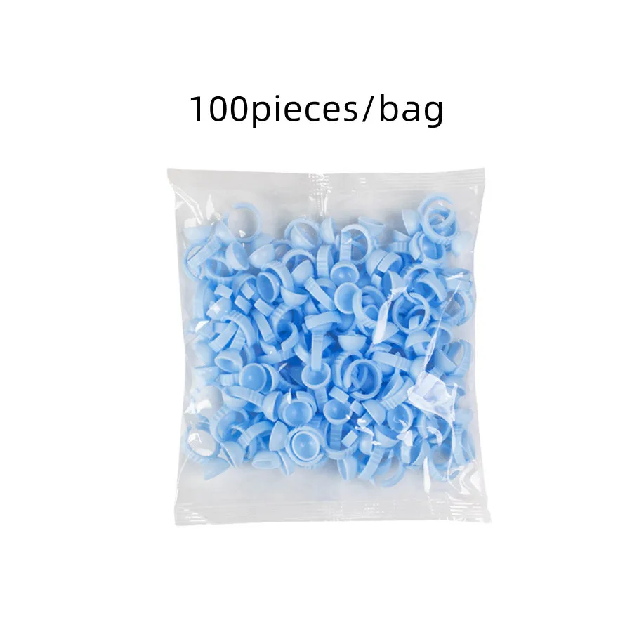 micropigmentation Plastic Ring Shape Tattoo Ink Cups Cap,Disposable Split Glue Rings, Adhesive Pigment Holders