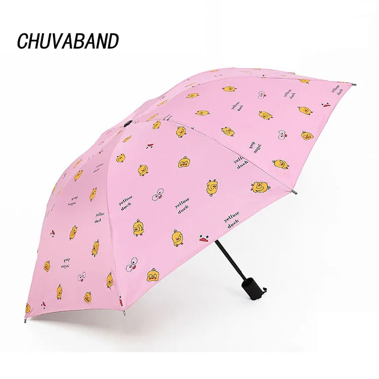 CHUVABAND модные Мультяшные животные утка Зонты дождь УФ 3 складной зонтик для детей женщин рекламные пользовательские Зонты