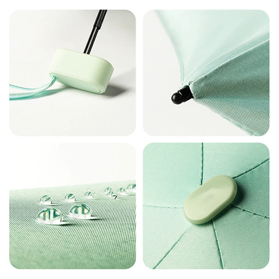 Customized Logo 6 Folding Portable Sun Protection UV Protection Umbrella Mini Pocket Umbrella