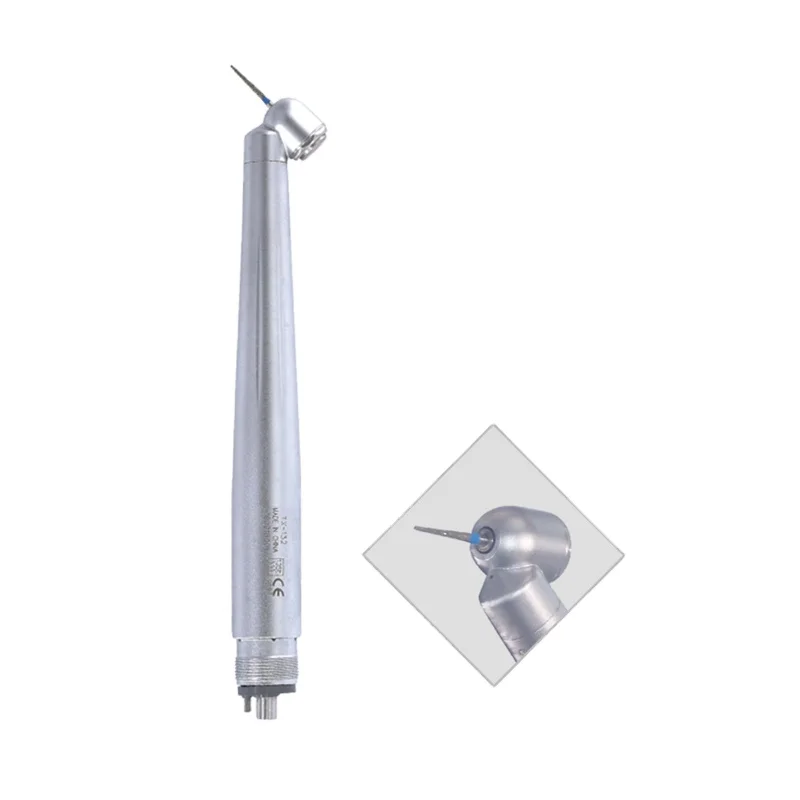 45 Degree Dental Supply Surgical Handpiece with Angle Rear Exhaust Push Button High Speed Dentisty Drills Equipment