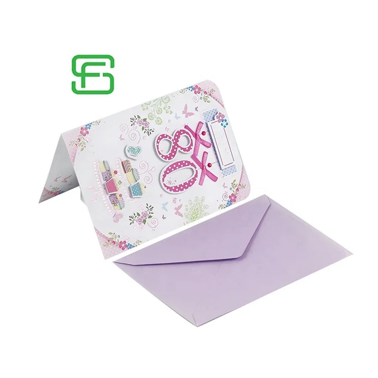 Wholesale handmade Thank You Cards Wedding Cards Luxury Purple Romance Postcard