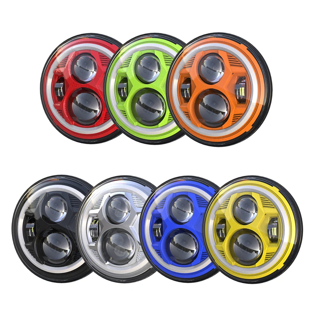 Newest after-market off road car accessories 7inch halo headlight for jeep headlight with drl+yellow turning light