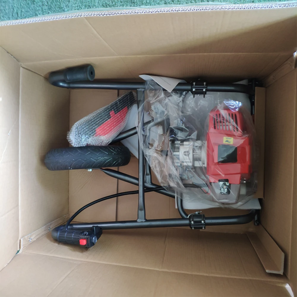 hand push gas powered ground drill earth auger gas post hole digger