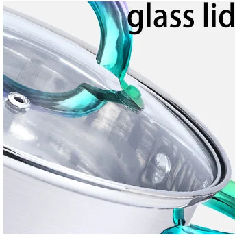 ustensiles de cuisines cast iron royal fast food hot kitchen glass stainless steel cooking pot cookware set