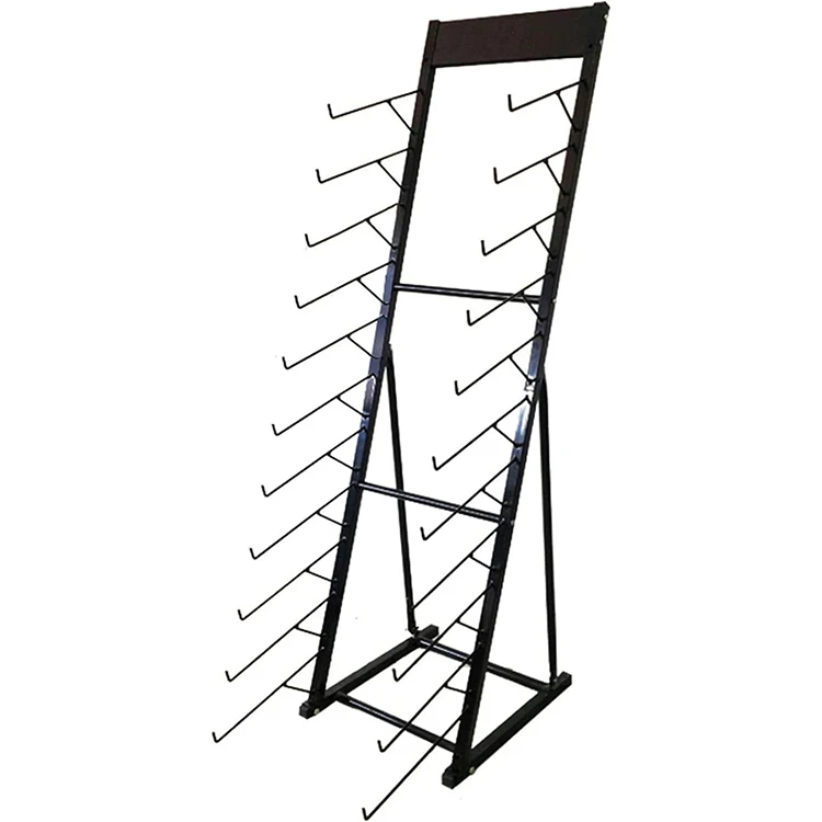 China Factory Outlet Floor Metal Ceramic Tiles Sample Display Rack Stands with 22 Card Slots for Retail Stores