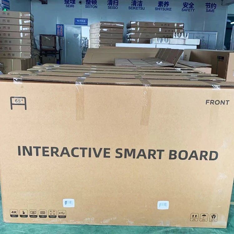 High brightness flat panel smart board dual system 75 inch interactive whiteboard flat panel