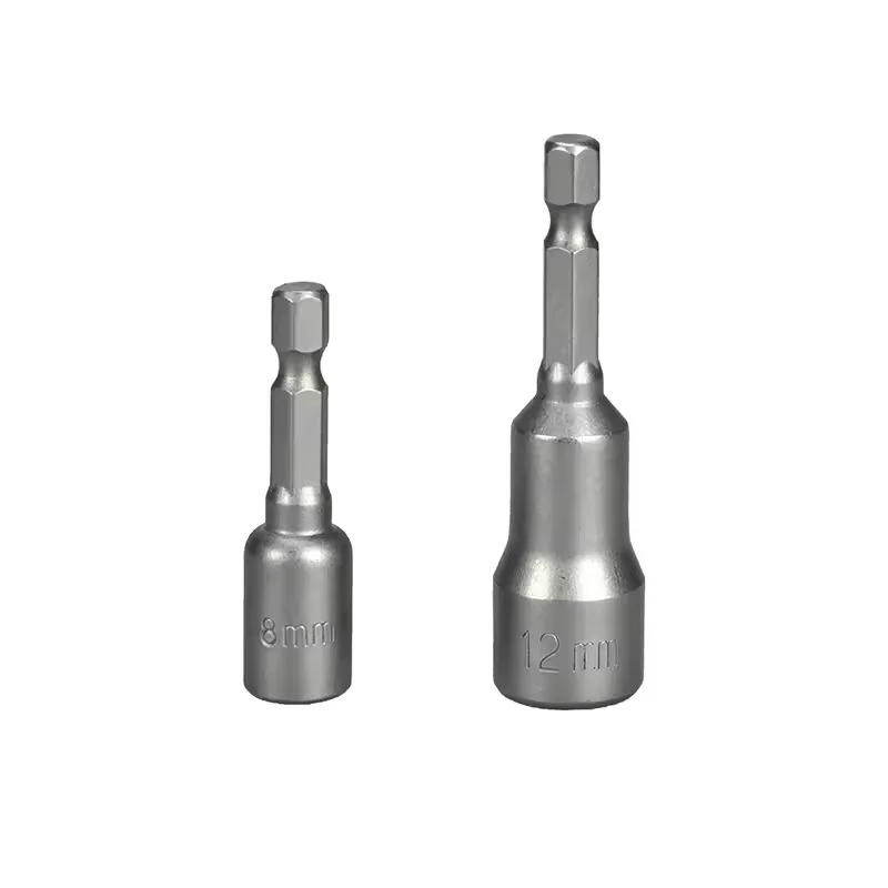 Magnetic Nut Setter 6 Point 1/4 Hex Drive Screw Driver 65mm Socket Bit Hex Shank Magnetic Power Impact CRV Nut Setter For Nuts