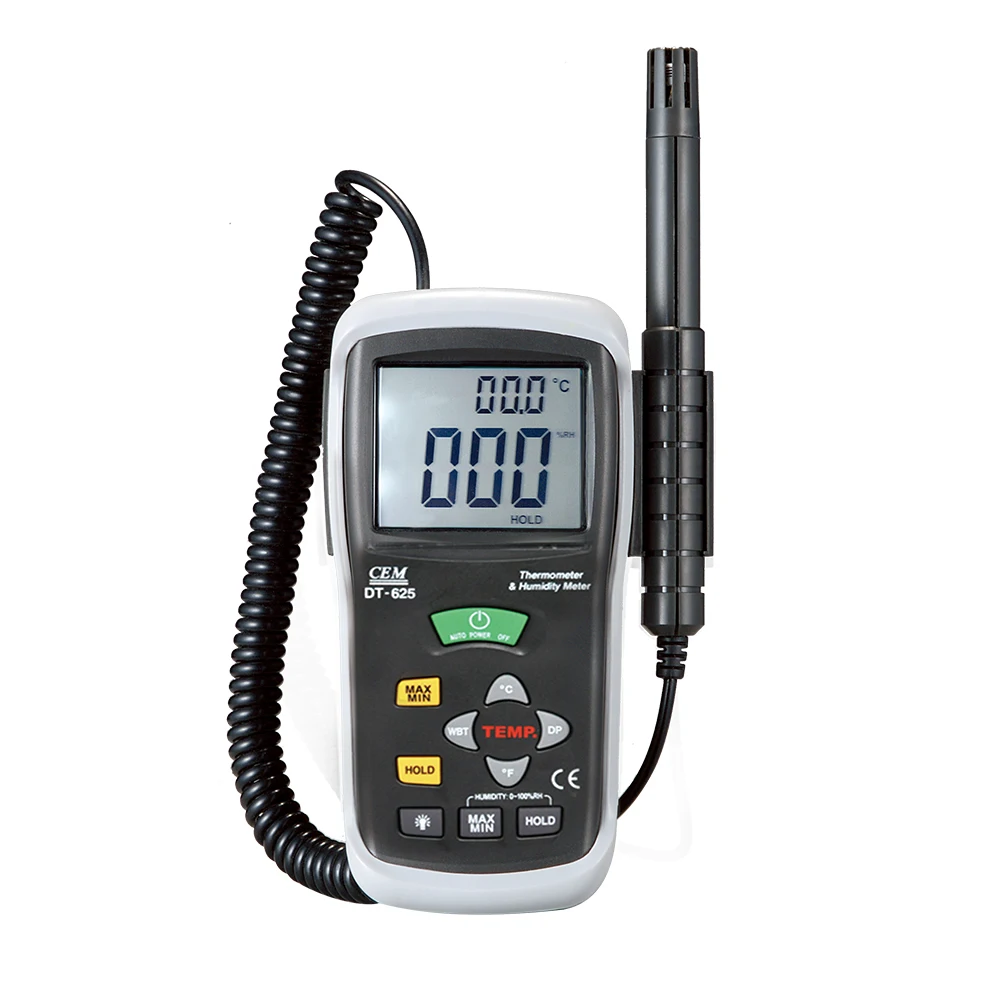 
DT-625 Digital Temperature Humidity Relative Meter/Sensor With Wet Bulb And Dew point LCD Display 
