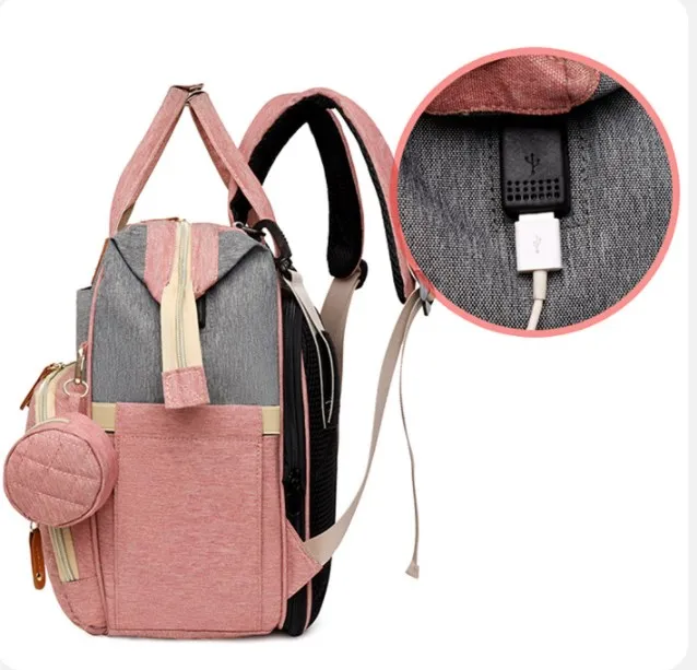 Amazon Hot Sale Multi functional Custom Logo Travel Maternity Bag Baby Waterproof  Diaper Bag Large Capacity Backpack Bags