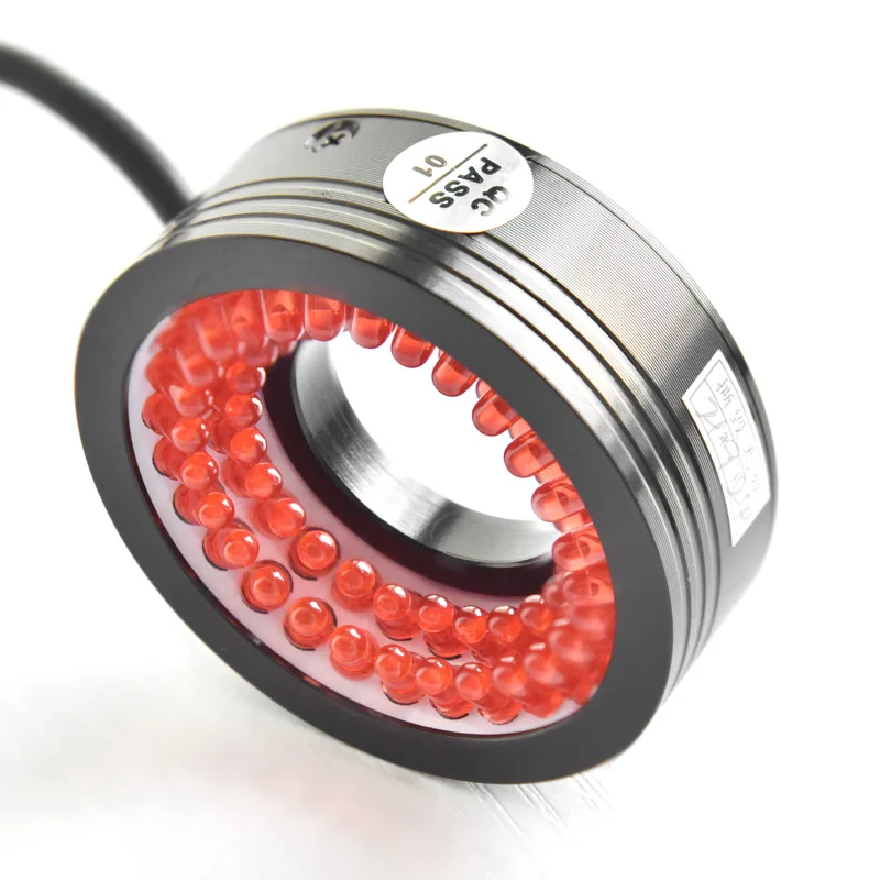R12030 circular light source with 90 degree LED microscope illumination for machine vision character detection