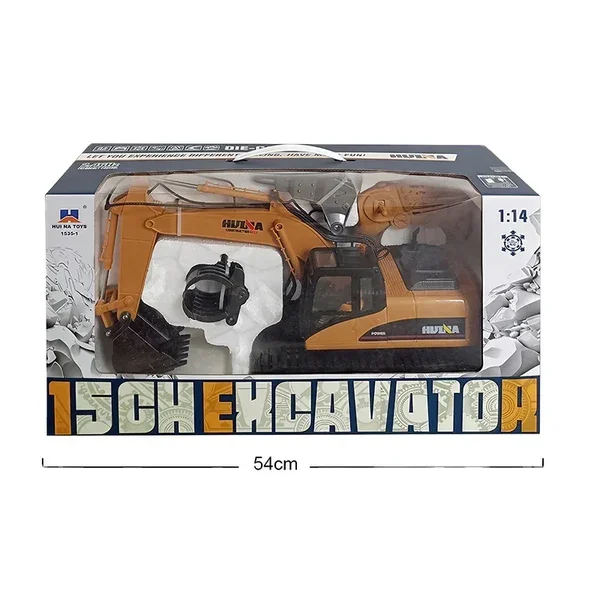 2024 New Huina 1535-1 Electric Excavator With Gripper Bit Remote Control Engineering Vehicle Model For Gifts Collection