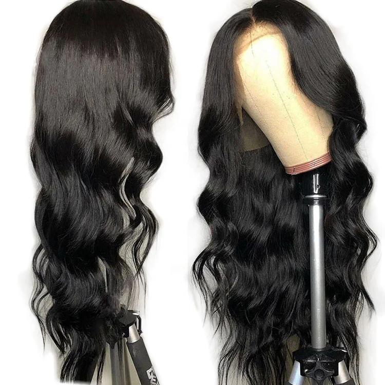 
Wholesale Cheap Transparent Human Hair Body Wave Indian Swiss Full Lace Front Half Wigs With Baby Hair 