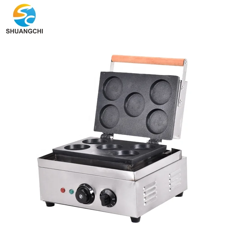 Commercial Electric wheel pie machine 5 pieces red bean cake making machine