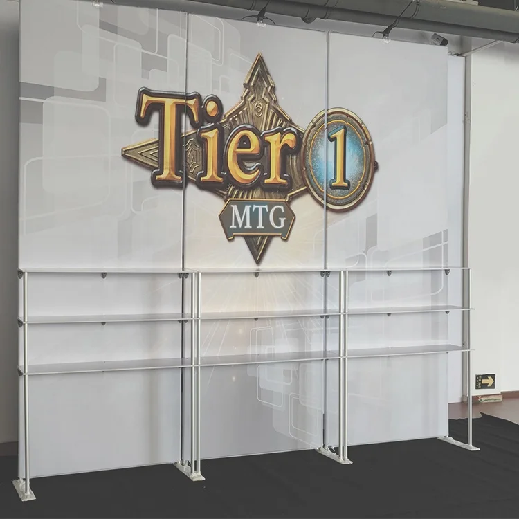 Tool Free Aluminum Modern High Quality Logo Printed Wholesale Other Trade Show Equipment Advertising Shelf Display Stand