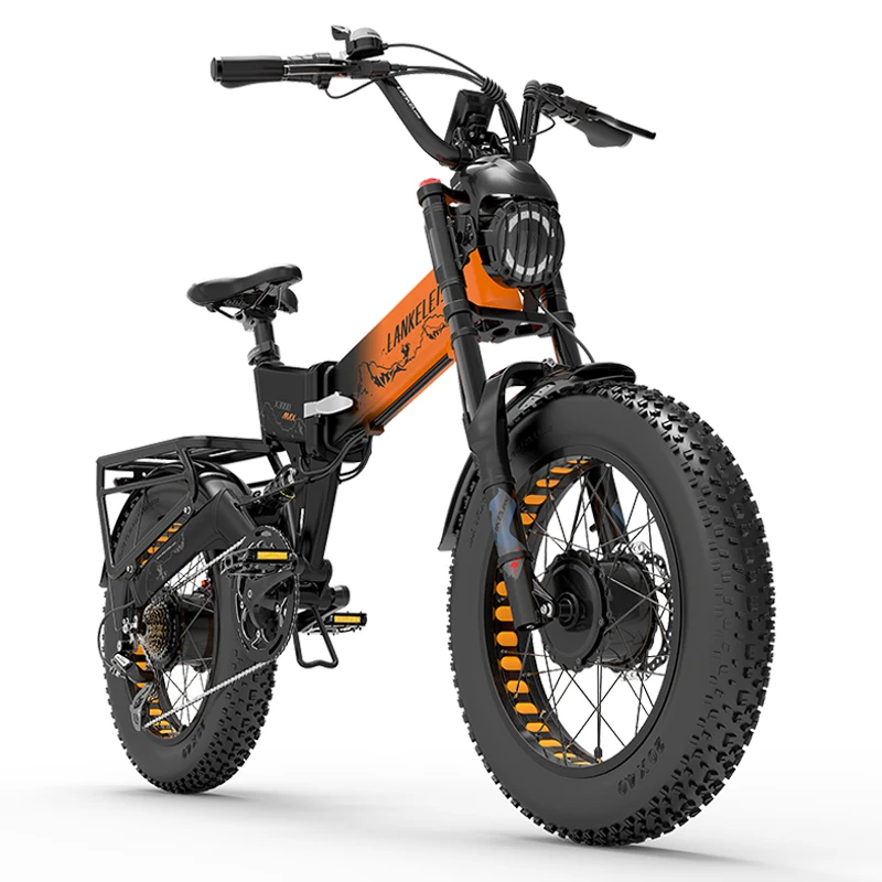 Lankeleisi X3000 MAX 2*1000W dual motor electric bike full suspension electric mountain bike folding e bike