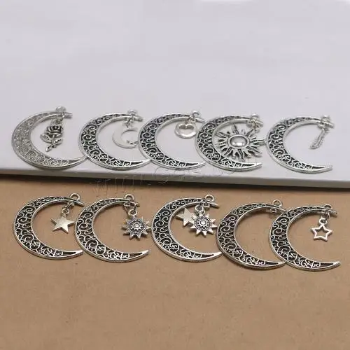 antique silver color plated DIY Zinc Alloy Hollow jewelry Pendants different styles for choice 40x30x2.1mm 1668204