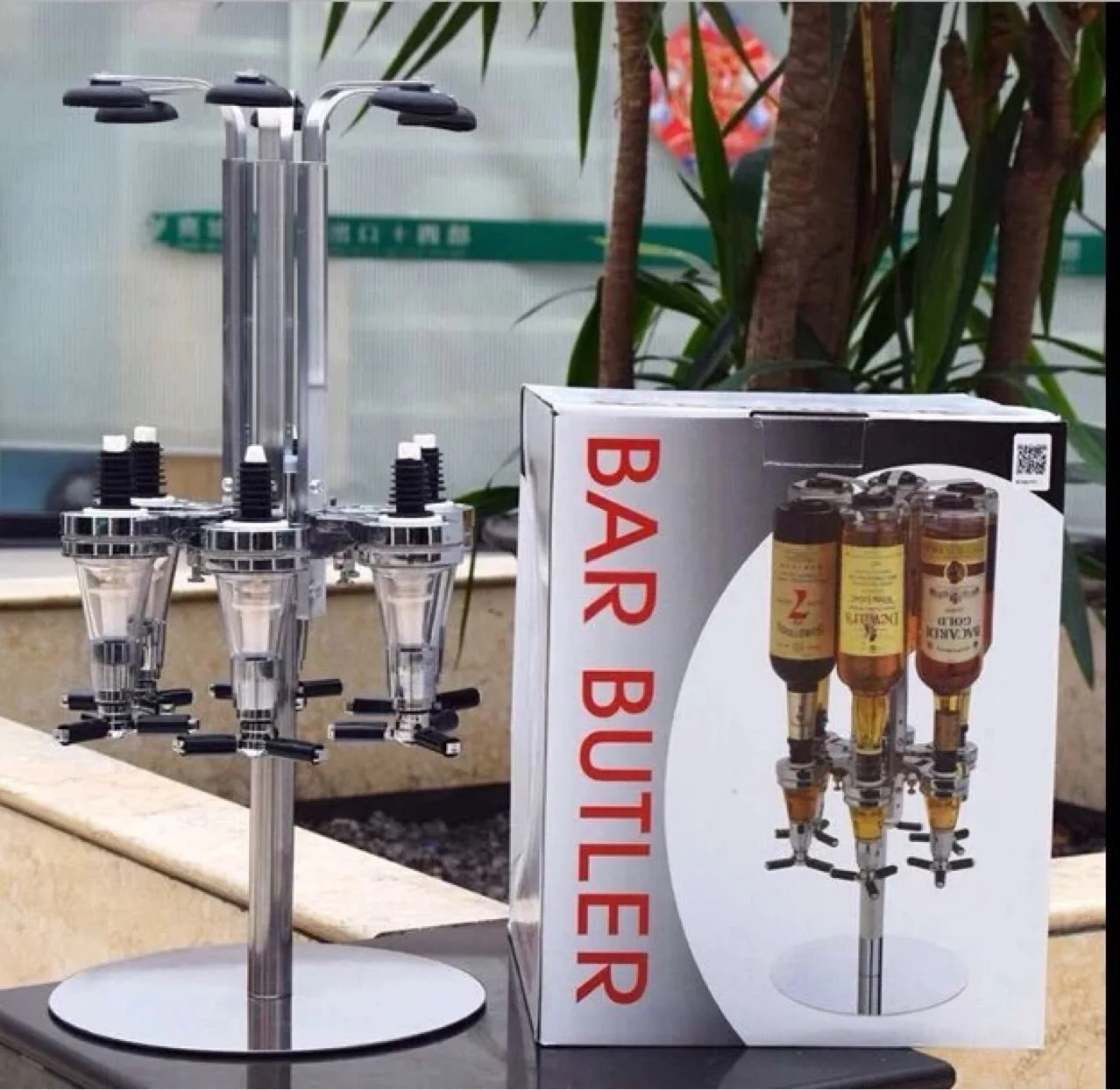 Rotary Type 4 or 6 Heads  Aluminium Bracket Stand Support Wall Dispenser Beverages Liquor Wine Bar Butler For Red Wine Beer