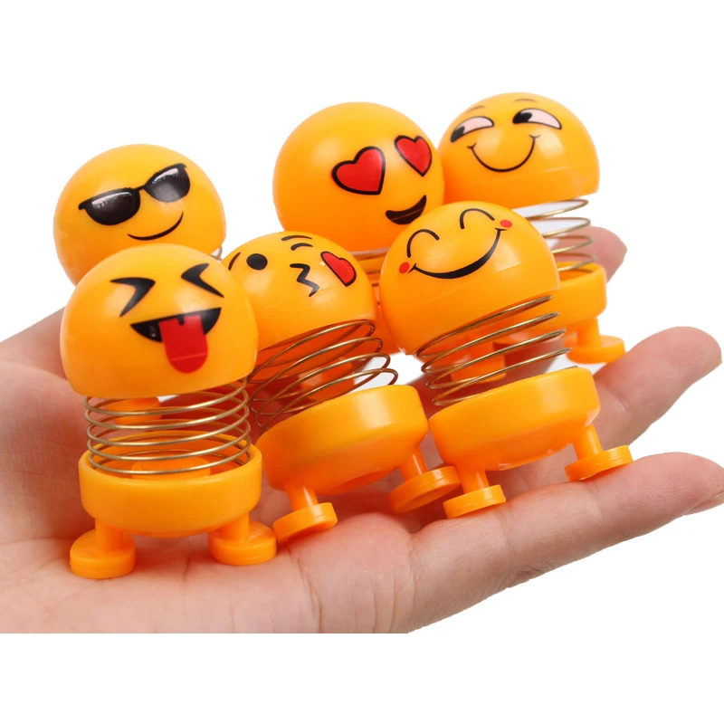 
Smiling face spring doll shaking his head doll emoticons car display creative table happy QQ doll toys 
