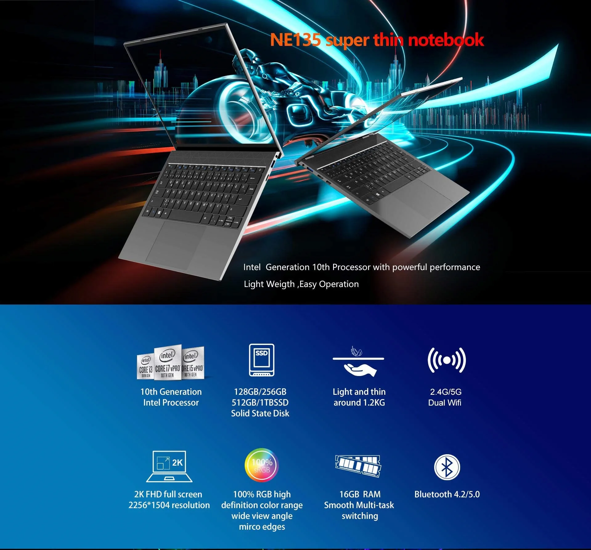 NE135 ноутбук i5 Intel core i7 256 ГБ M.2 SSD портативный компьютер для бизнеса и