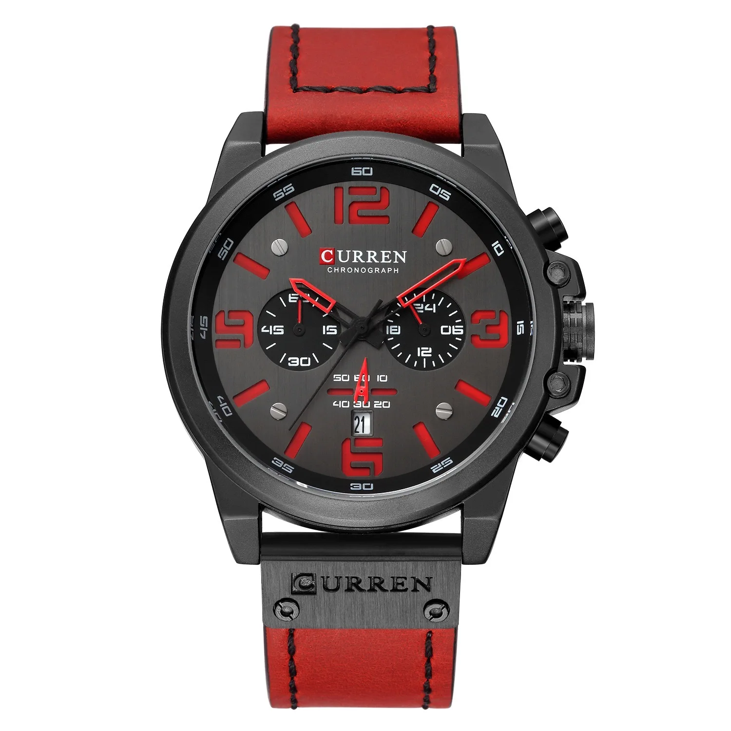 CURREN 8314 мужские часы модные спортивные кварцевые с хронографом наручные водонепроницаемые из натуральной кожи