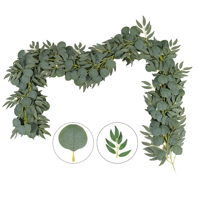 Hot Sale Eucalyptus Leaves Greenery Garland Cheap Willow Leaves Hanging Garland Eucalyptus Garland