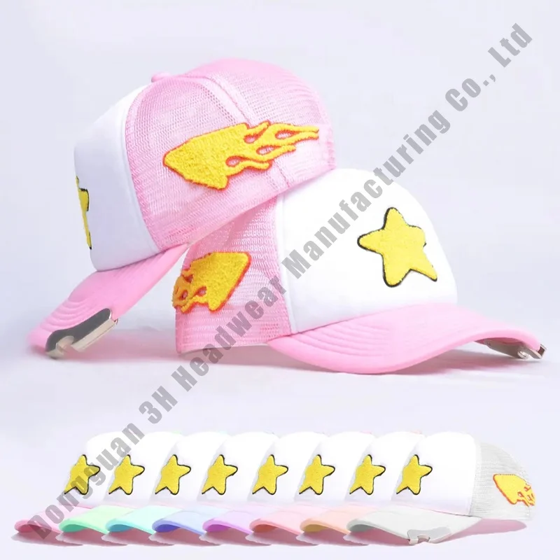 5 Panel Foam Trucker Cap Custom Embroidery Logo Baseball Cap With Bottle Opener Hats