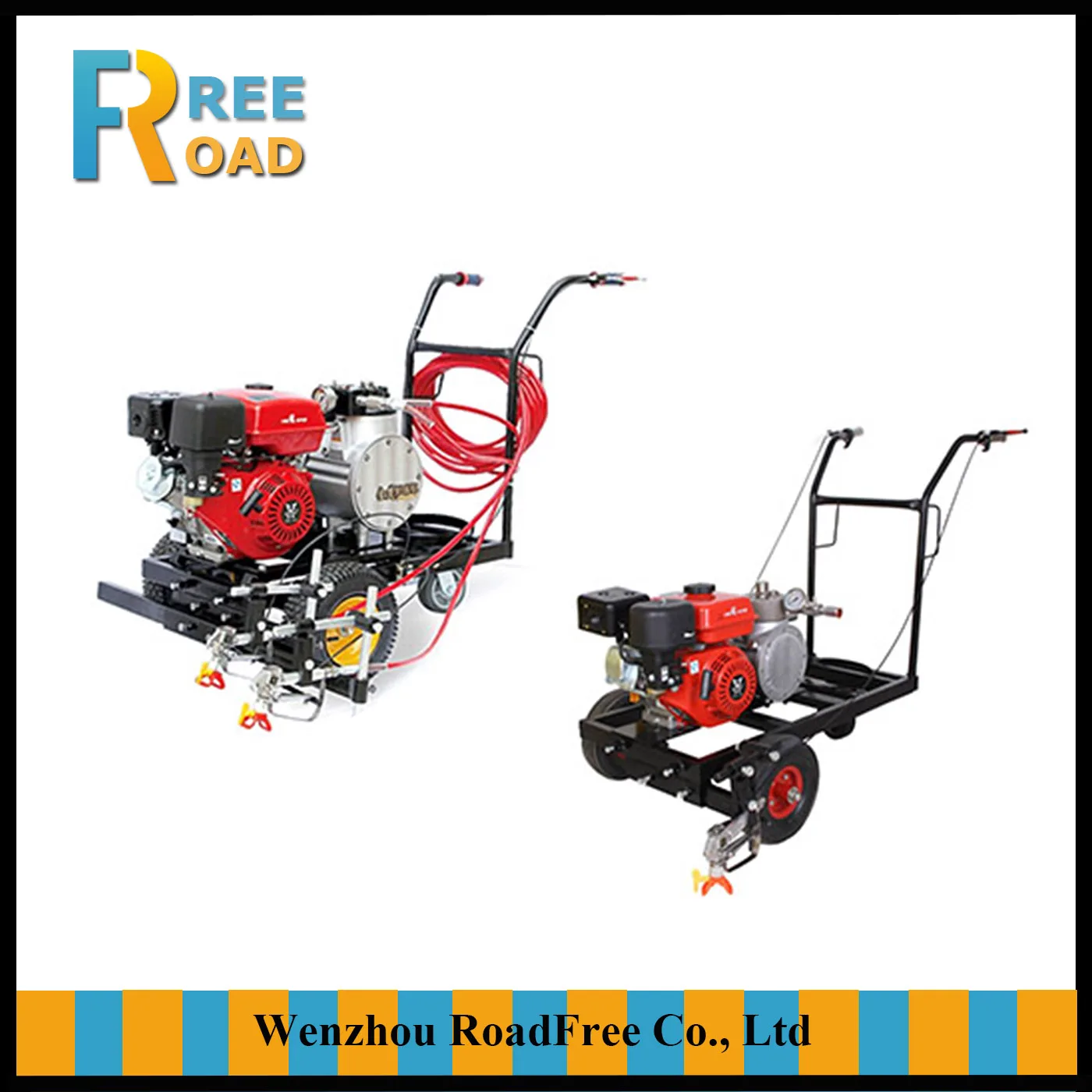 Hand push cold paint spraying road marking machine