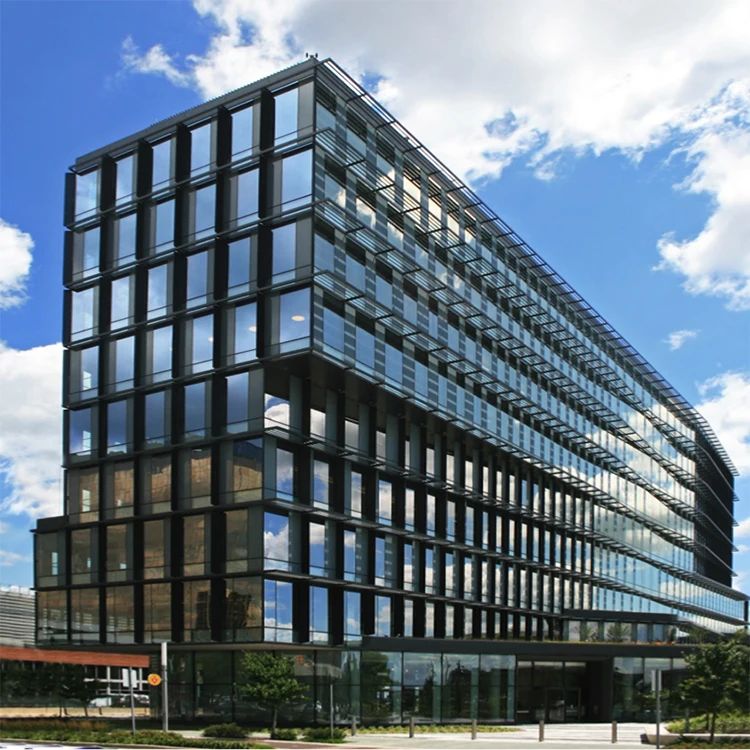 facade Aluminum commercial building big glass facade window wall Tempered Low-e spider curtain walls & access