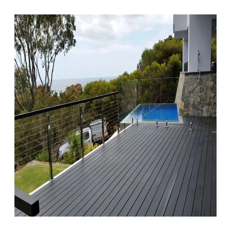 Outdoor deck wire cable railing stair balustrade handrail system