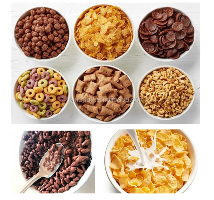 
Fully Automatic Nestle Toasted Multigrain Frosted Breakfast Cereal Corn Flakes Food Production Line 