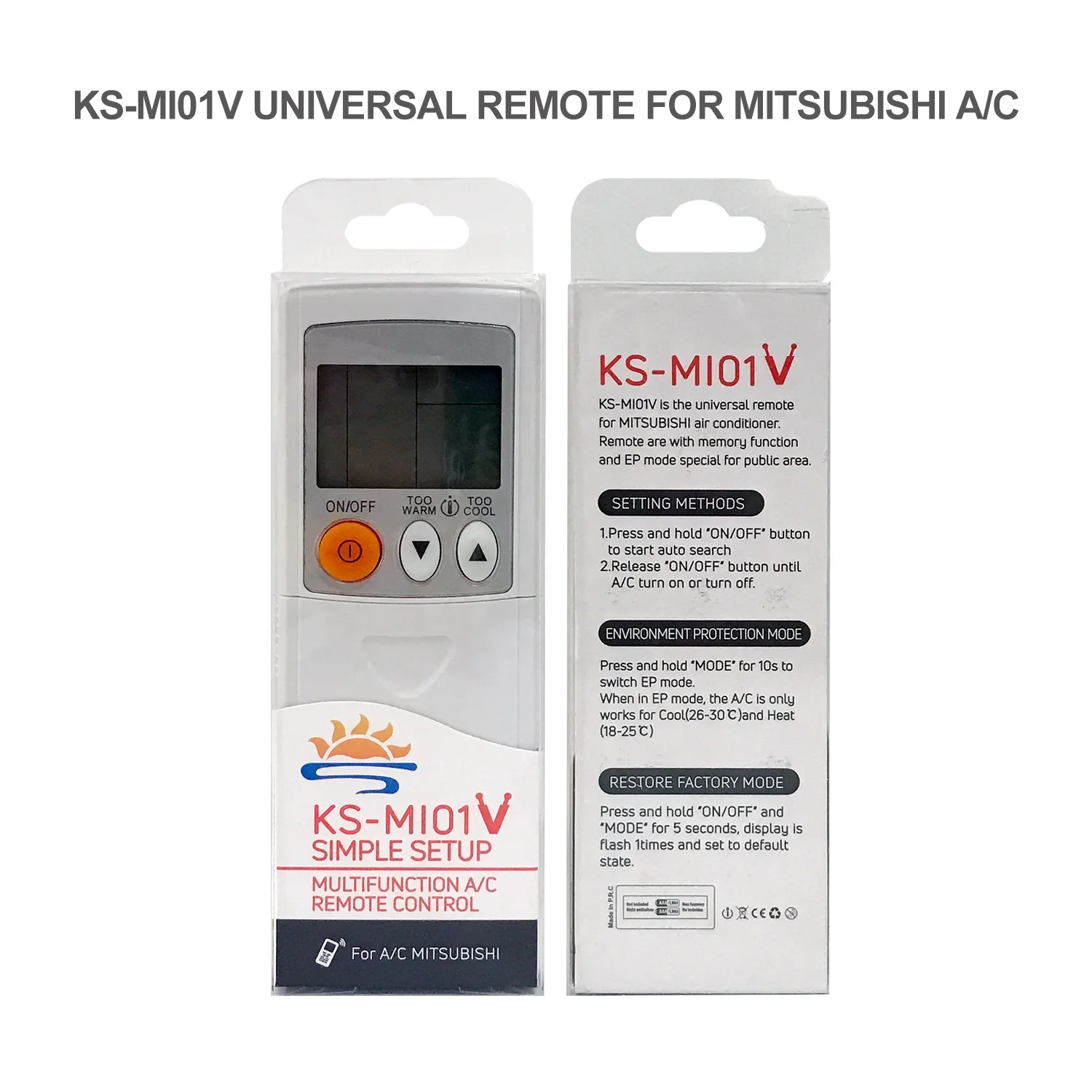 SYSTO KS-MI01V UNIVERSAL AIR CONDITIONER REMOTE CONTROL FOR MITSUBISHI