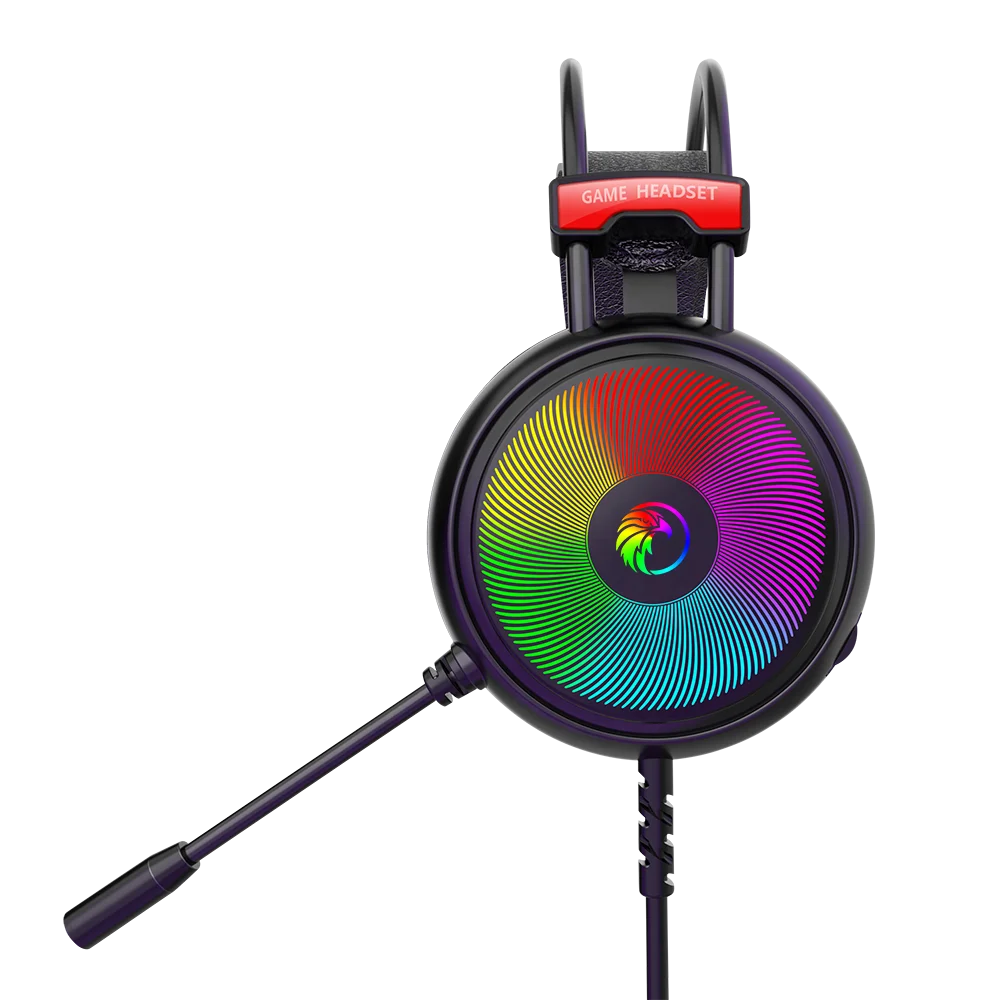 Cool RGB Earphone Metal Frame Soft Sponge Ergonomic Design LED 7.1 Surround Sound System Gaming Headset with Flexible Microphone