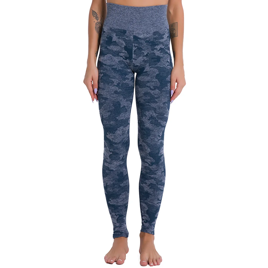 High Waist Tummy Control Yoga Pants for Women Camo Seamless Compression Leggings Fit Workout Tights