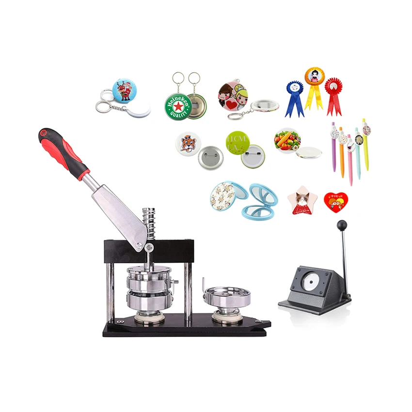High Efficiency Button Badge Maker Round Pin Buttons Punch Press Making Machine 56mm 58mm 75mm Cheap Pin Badge Maker For Clothes