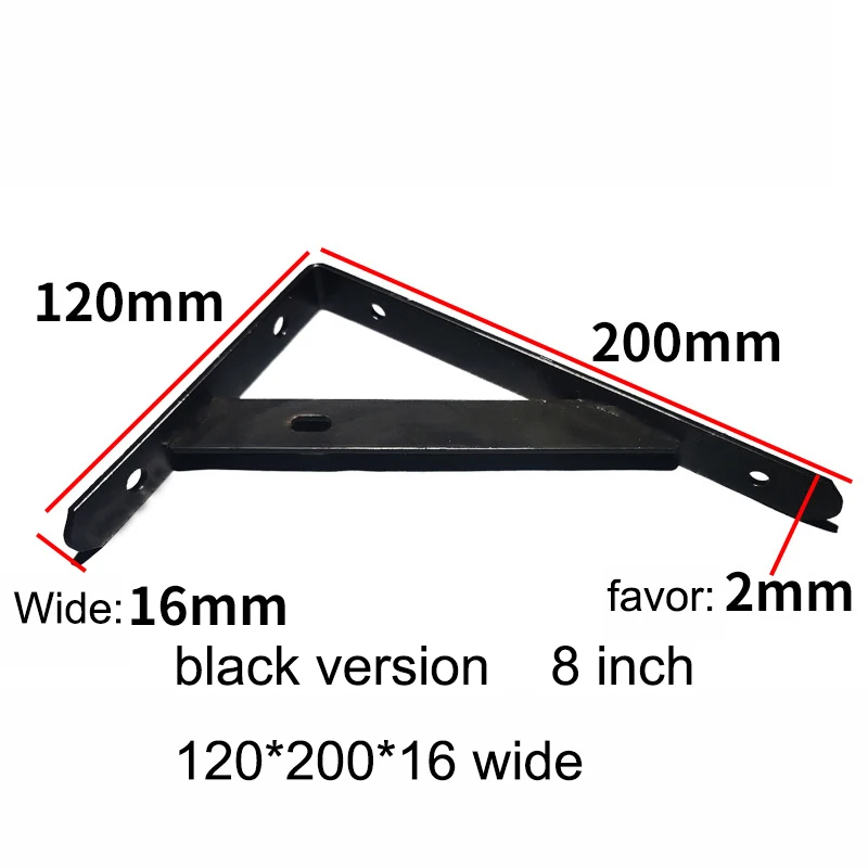 Hook Frame Support L-Shelf Bracket Heavy Duty DIY Open Shelving Metal Scaffolding Black Wall Floating Shelf Bracket