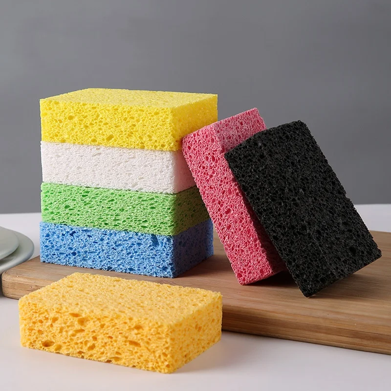 Color Wood Pulp Cotton Dishwashing Cotton Absorbent Color Wood Pulp Sponge Cleaning Cloth Clean Decontamination