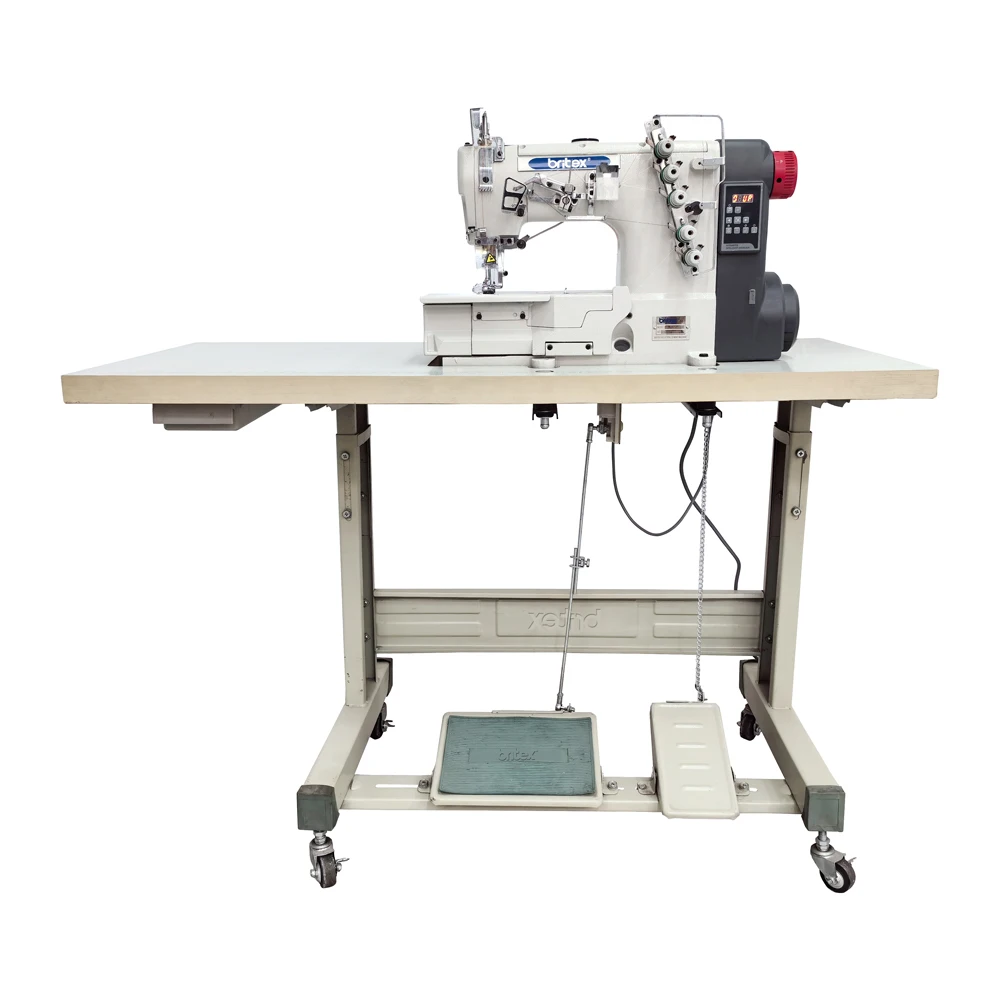 Cheap Britex BR-2500D-01CB direct drive 5 thread interlock sewing machine underwear flatbed interlock industrial sewing machine