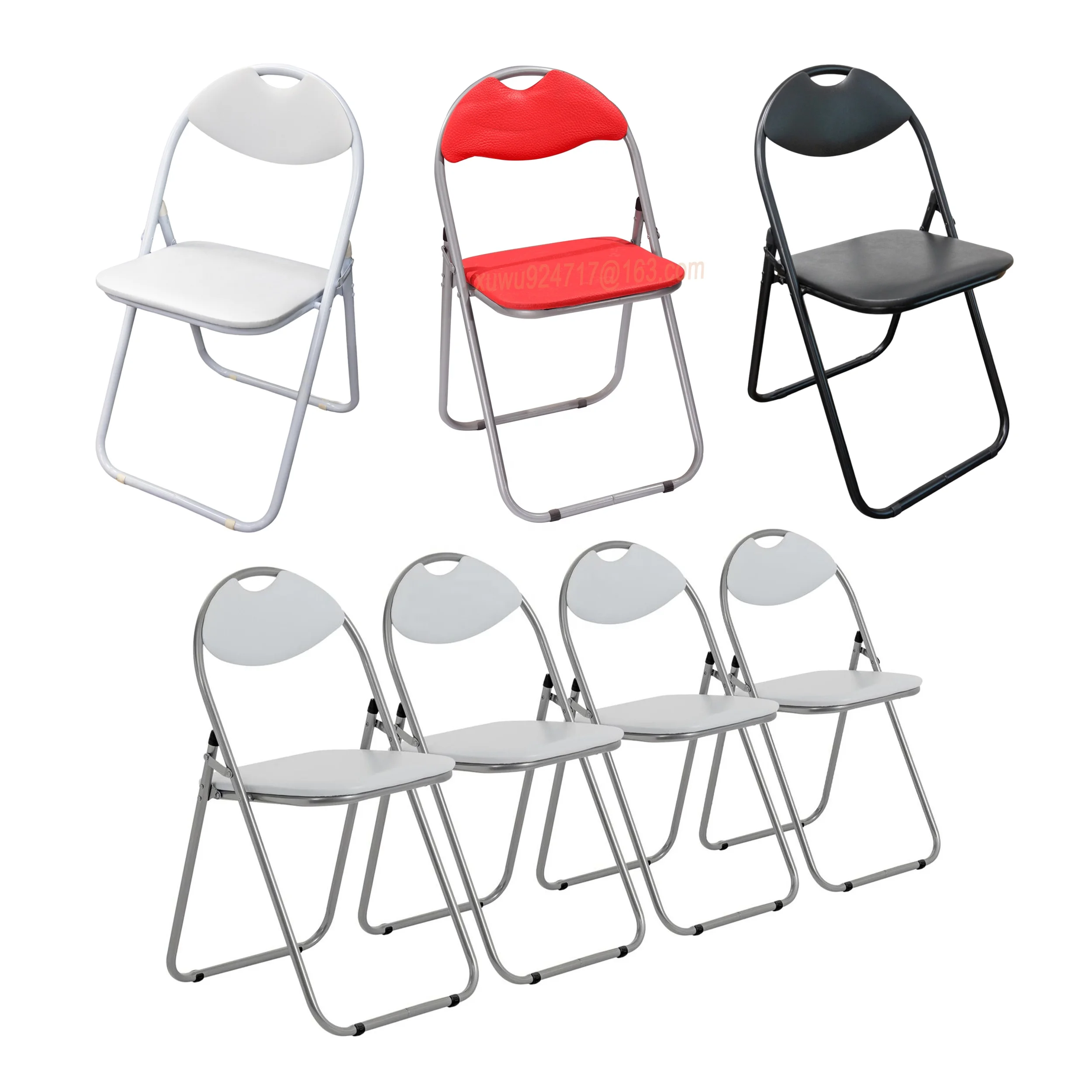 New Design Colorful Folding Chair Meeting Room Home Office Stool Home Garden Party Office Wholesale Metal Metal Foldable Chair